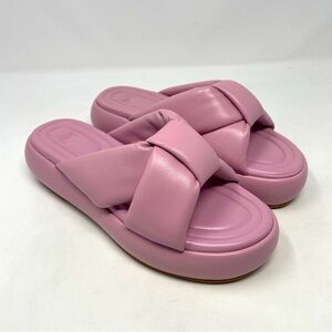 Marc Fisher Women’s Vayle Slip On Leather Platform Sandals - NWT